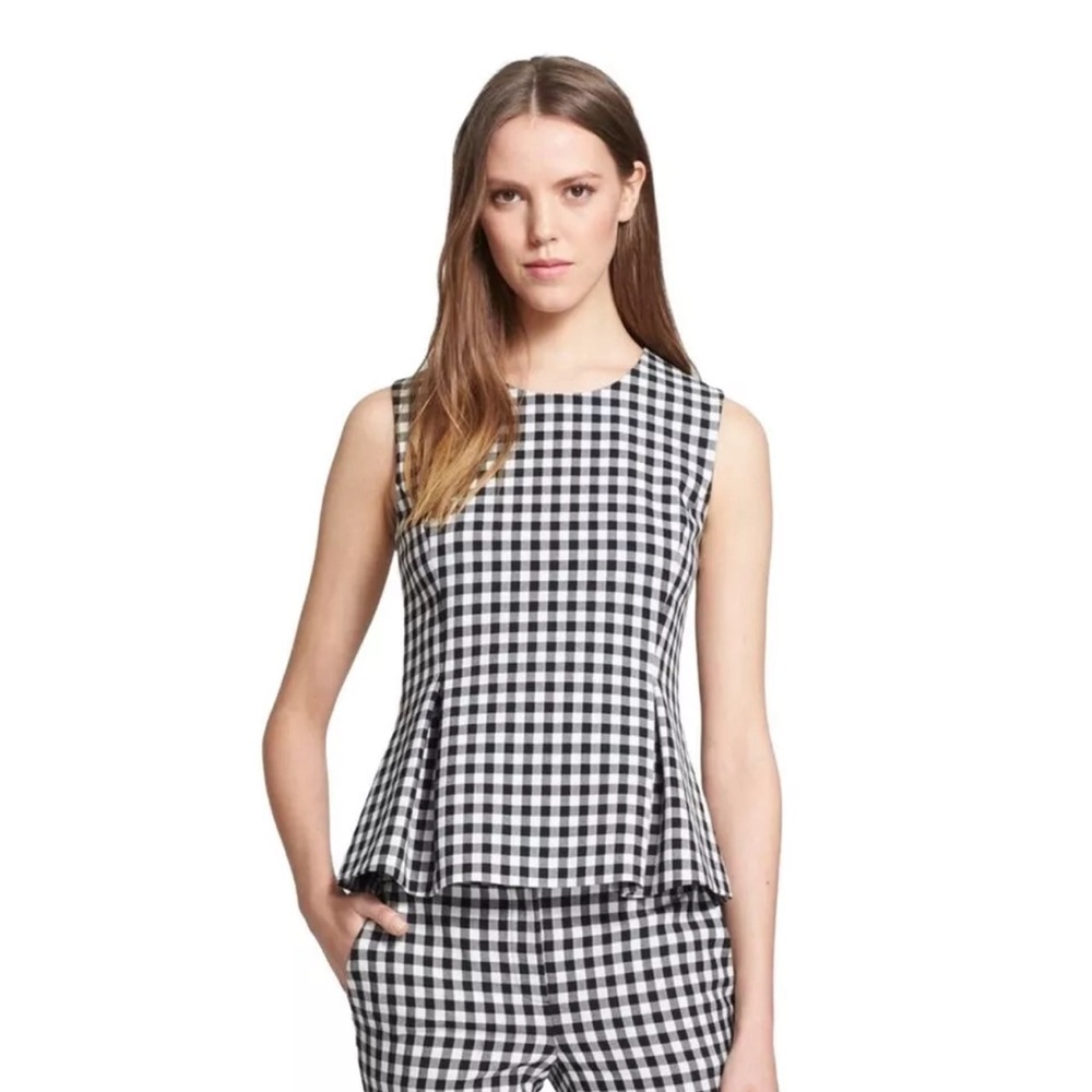 DIANE VON FURSTENBERG “Mallorie” Gingham Peplum
